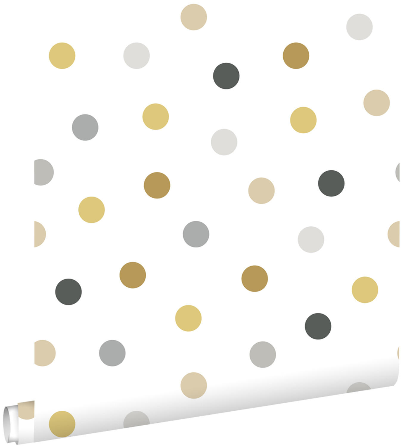 TAPETE Punkte 53 cm x 10.05 m - Weiß, Papier (53/0.1cm) - ESTAhome