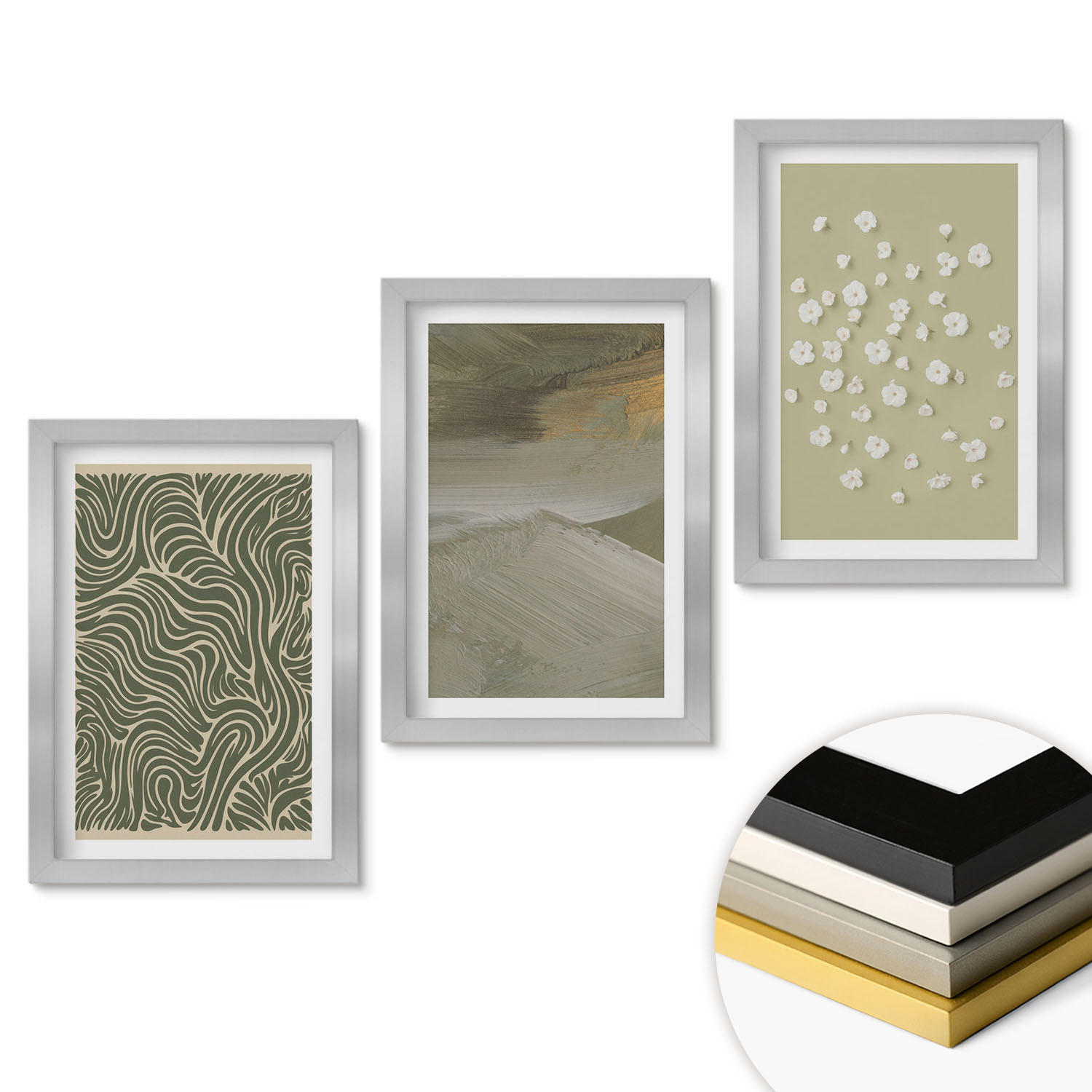 ArtPrintCave Wandbilder Silber 20x30 cm