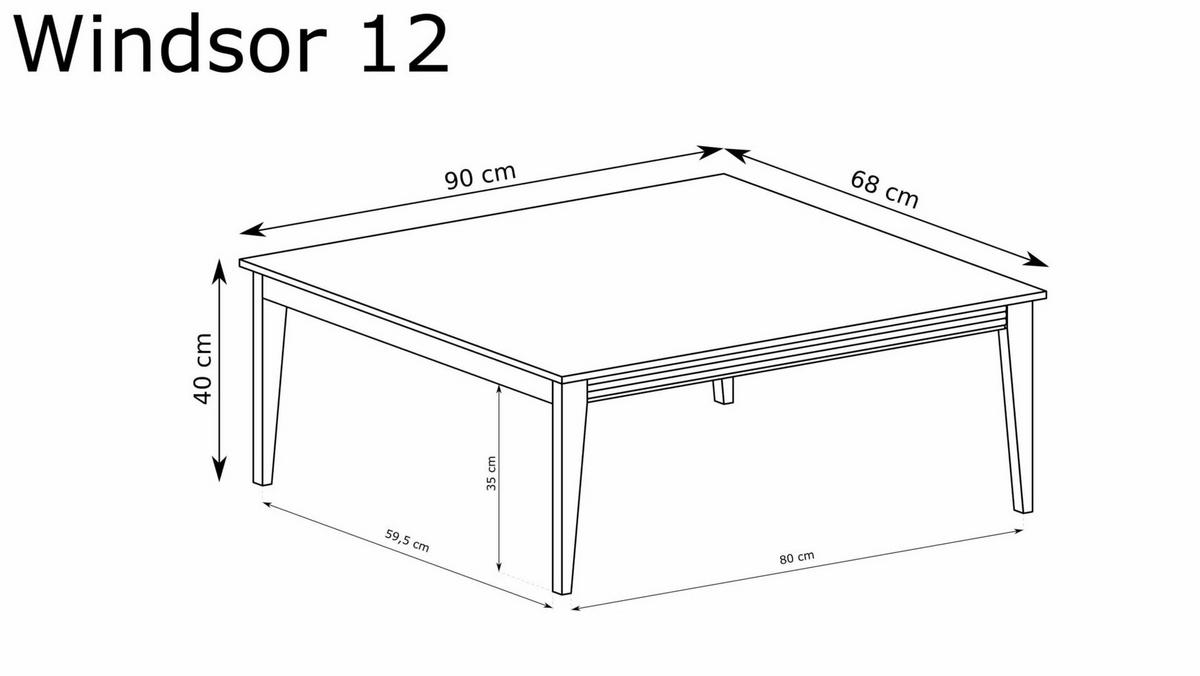 COUCHTISCH WINDSOR W-12 - Kaschmir, Holzwerkstoff (40/90/68cm) - Meblini