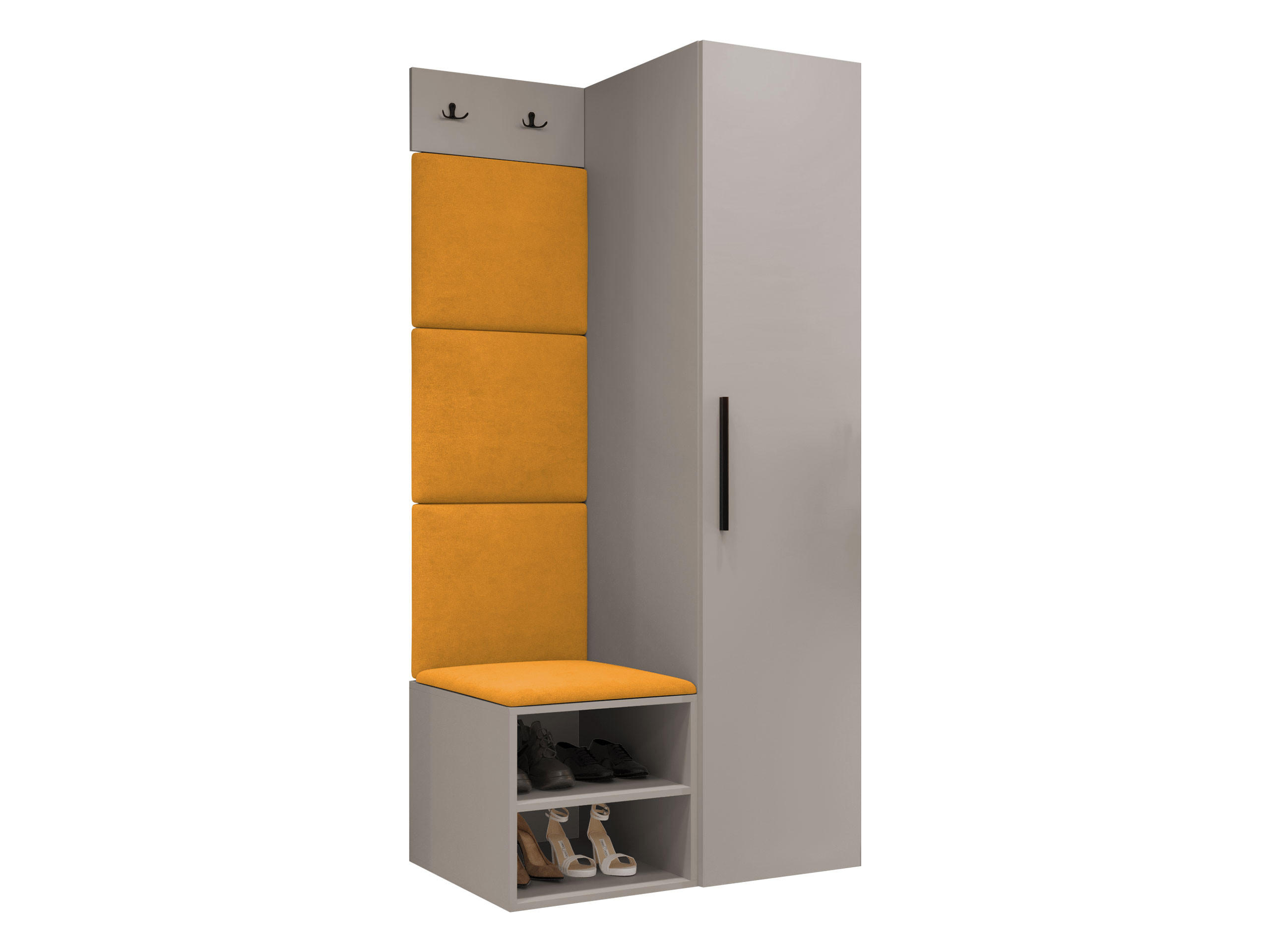 GARDEROBEN-SET Medi III - Kaschmir/Schwarz, Holzwerkstoff/Kunststoff (40/191/50cm) - MIRJAN24