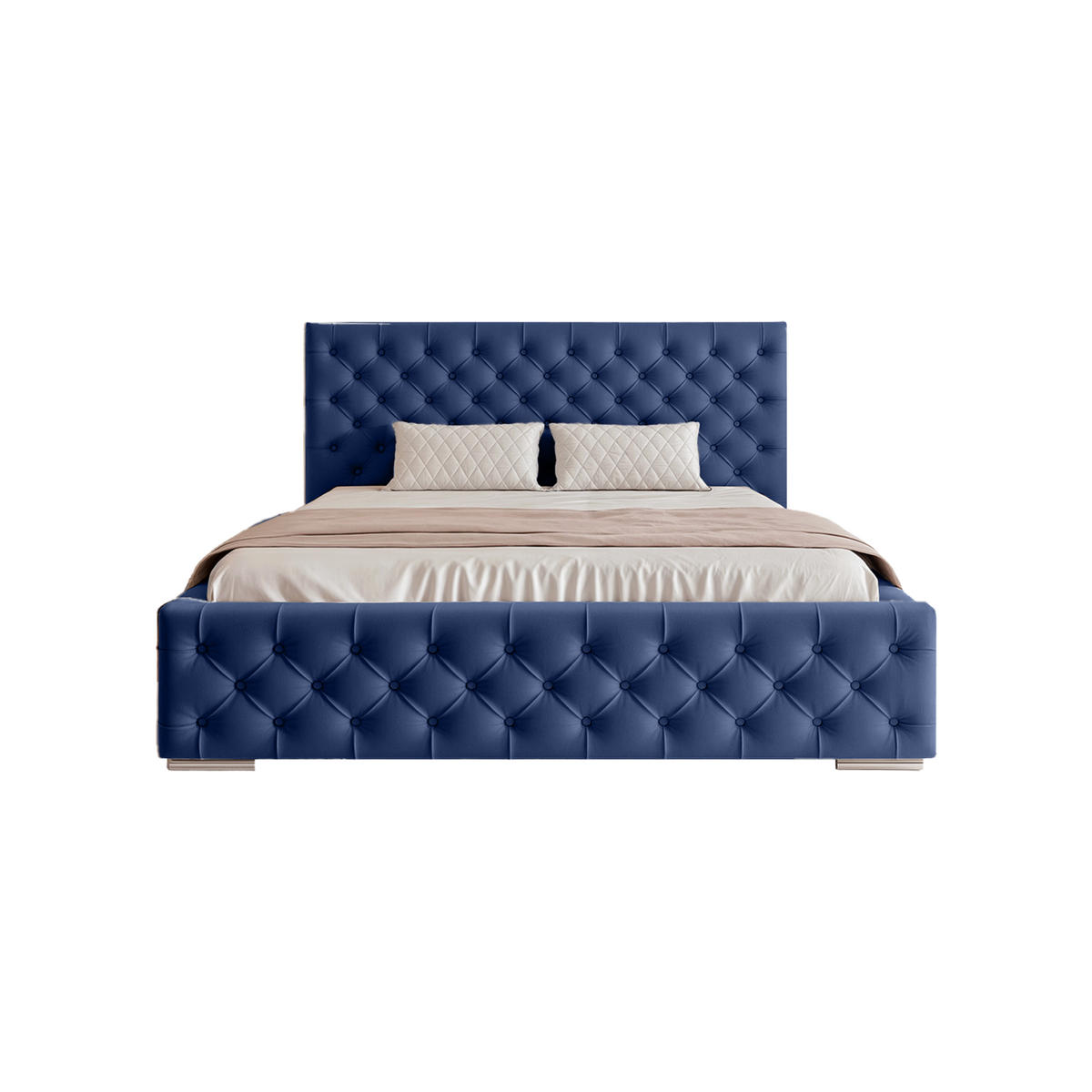 POLSTERBETT CALLIA 200x200 cm, Blau - Blau, Textil (200/200cm) - Fedve