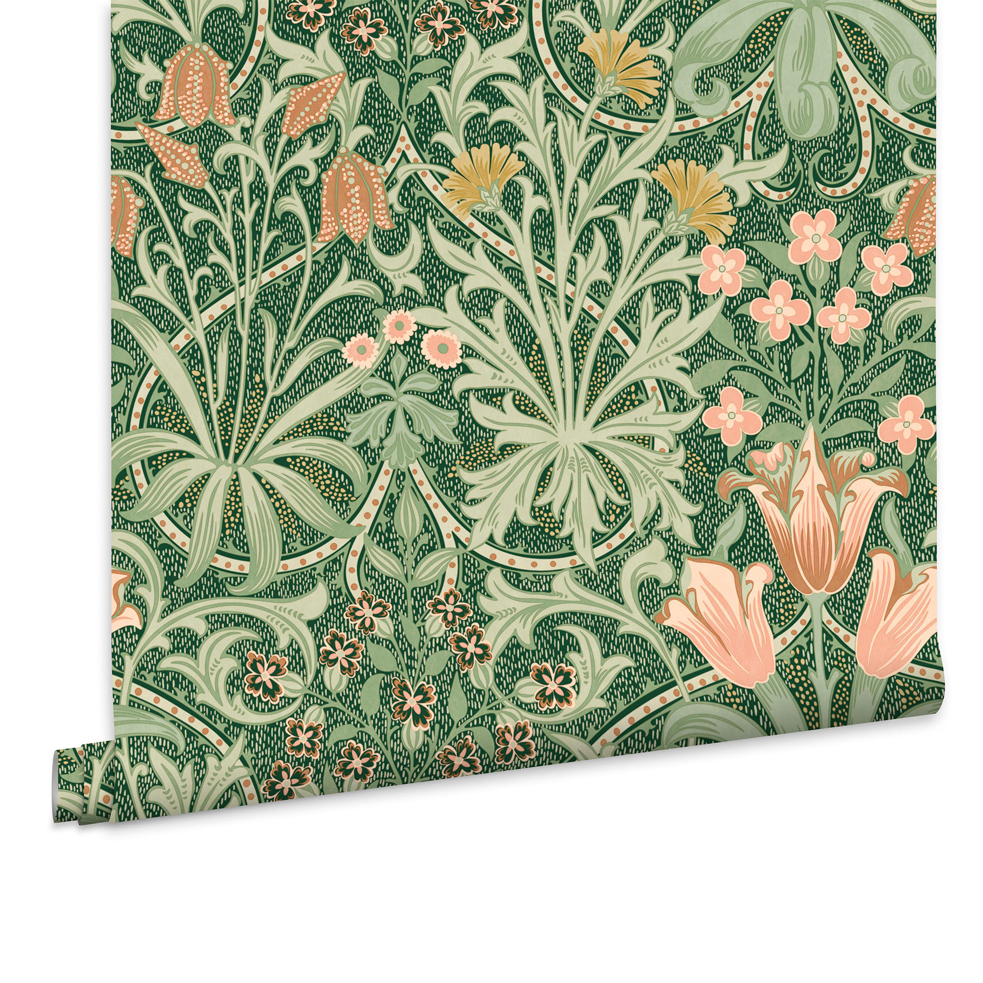 VLIESTAPETE Waldunkräuter 1000x52cm - Dunkelgrün, Papier/Kunststoff (52/1000cm) - William Morris at Home