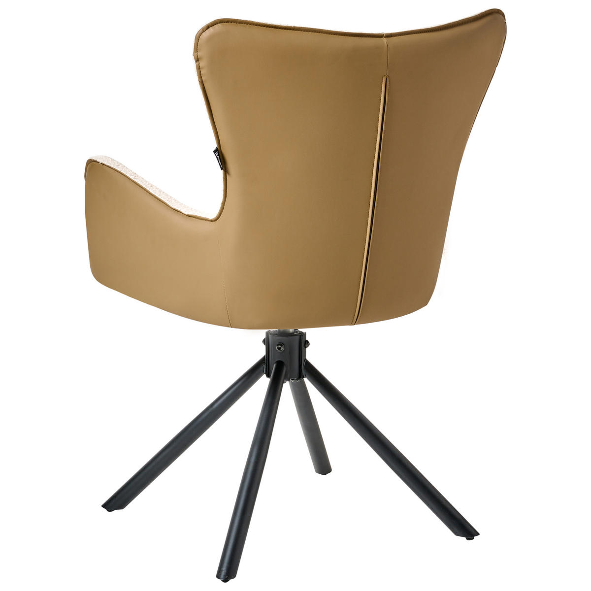 ESSZIMMERSTUHL 2er-Set Hellbeige Novi - Beige/Schwarz, Textil (60/89/68cm) - Beliani