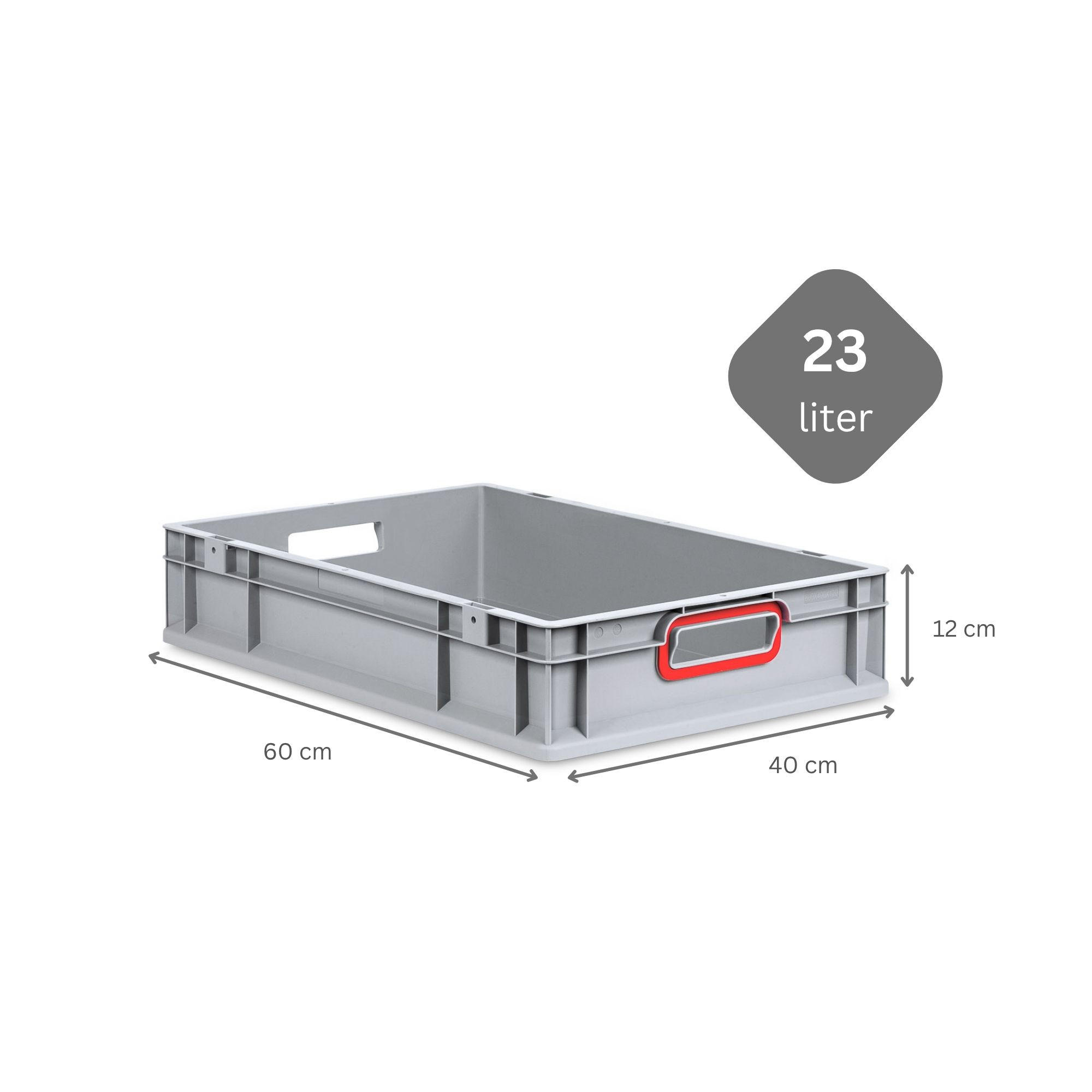 EUROBOX 8x Nextgen Color 12x40x60cm 23 Liter Griffe Rot Offen - Rot, Kunststoff (40/12/60cm) - PROREGAL