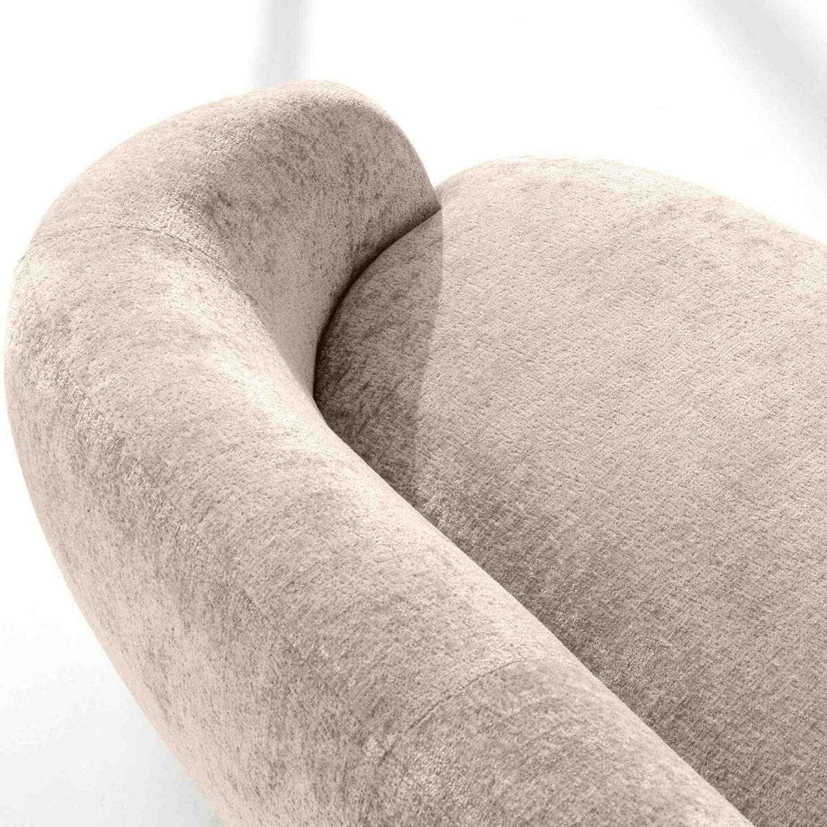 3-SITZER-SOFA NELUM, Chenille-Stoff, Creme - Creme/Schwarz, Holz/Holzwerkstoff (190/68/88cm) - KONSIMO®