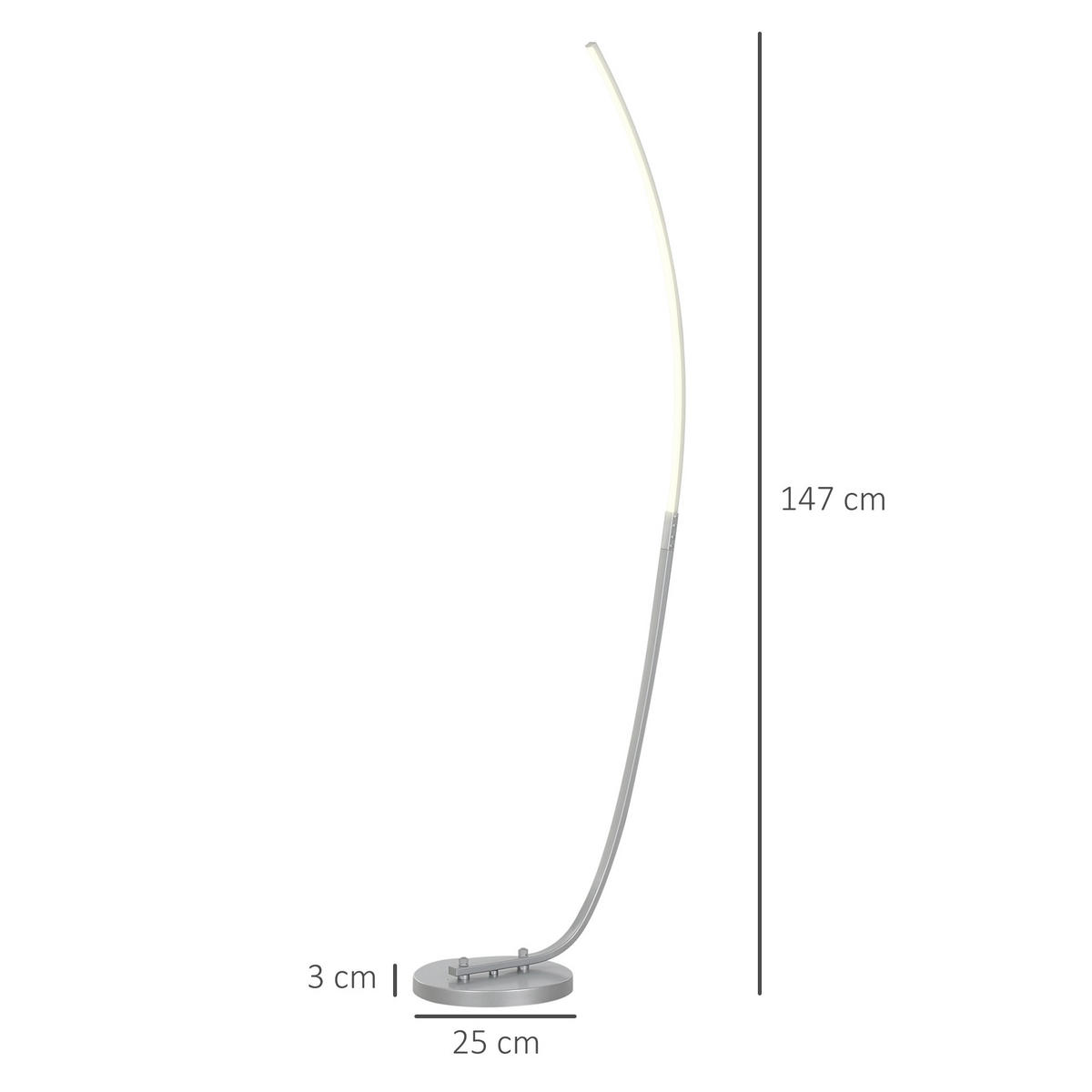 STEHLAMPE Aluminium Acryl Silber - Silberfarben, Metall (46/25/147cm) - HOMCOM