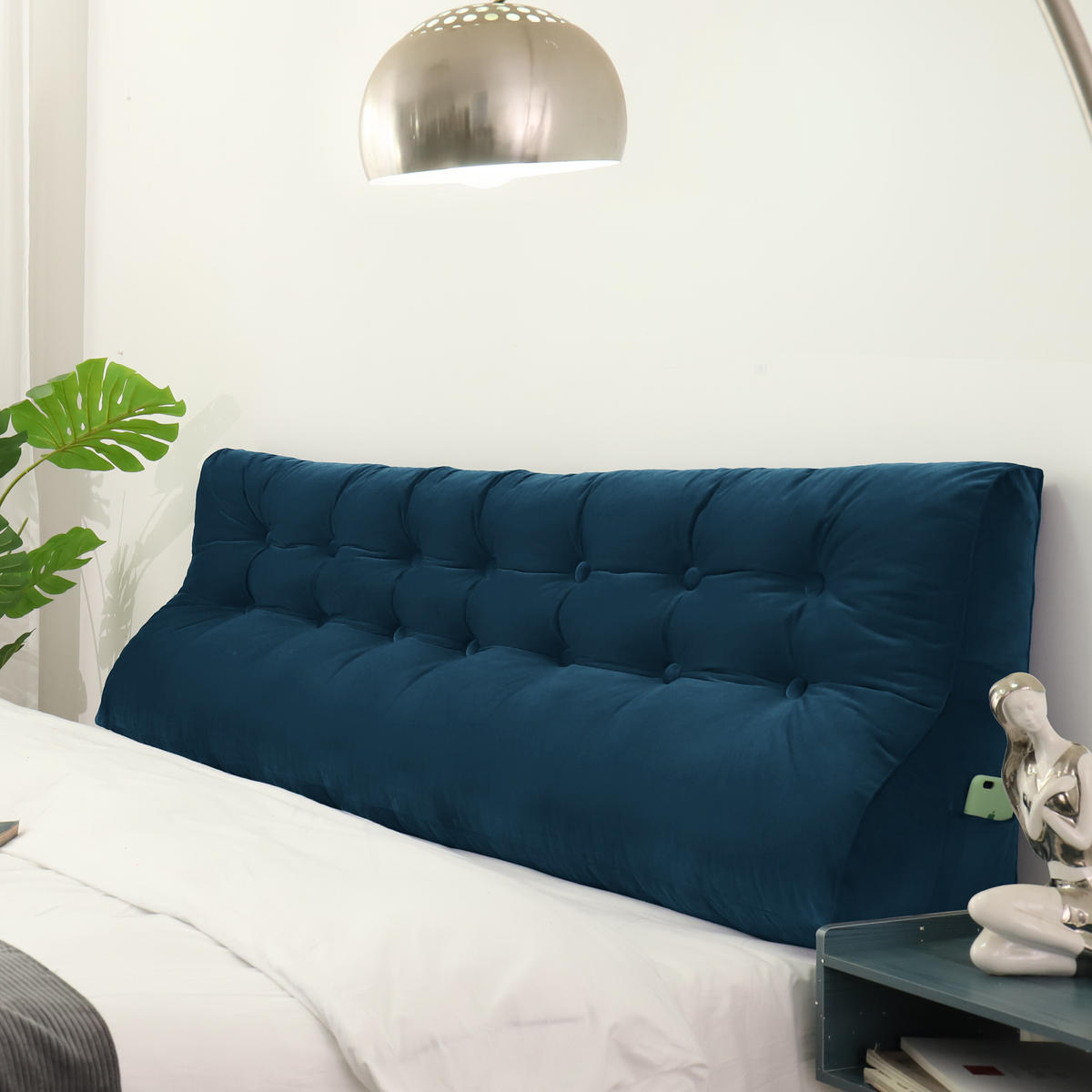 RÜCKENKISSEN Körperkontur Samtlook Blau 200 cm - Blau, Textil (55/200cm) - Vercart