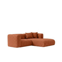 ECKSOFA L-Form mini, Chenille-Stoff Cremona, Kupfer, Rechts, GRETA - Kupferfarben, Holz (226/179cm) - Kaiser Möbel