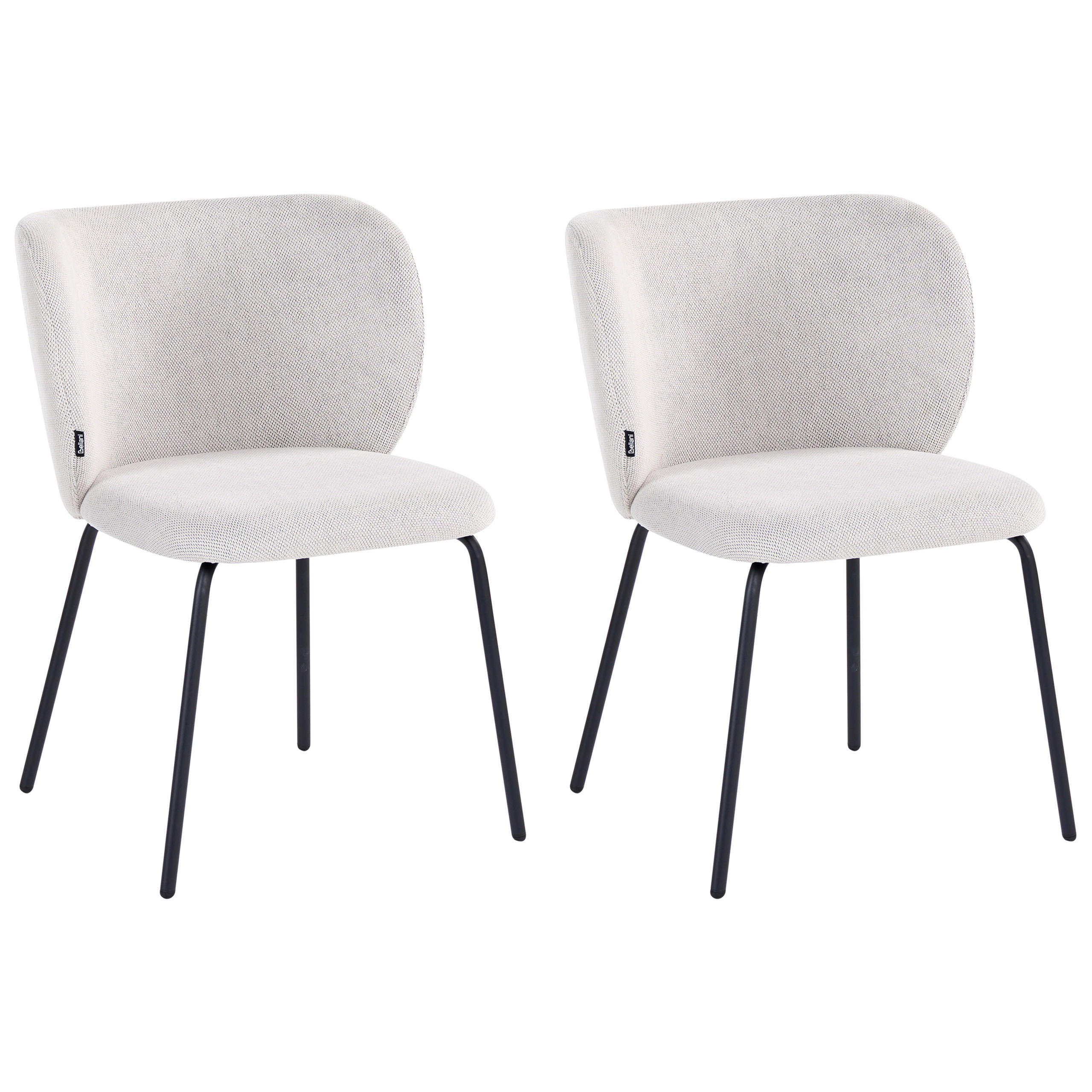 ESSZIMMERSTUHL 2er-Set Stoff Cremeweiß Calera - Weiß, Textil (56/78/60cm) - Beliani