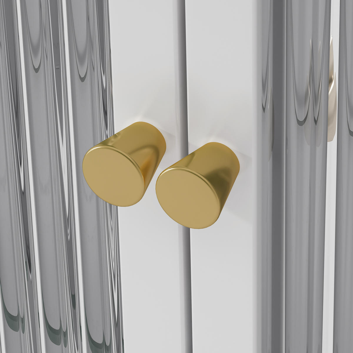 KÜCHENOBERSCHRANK 90x70 cm Weiß aus Glas & Metall Mit 3 Türen & 28kg Tragkraft - Weiß, Glas (90/70/19.5cm) - Modfu