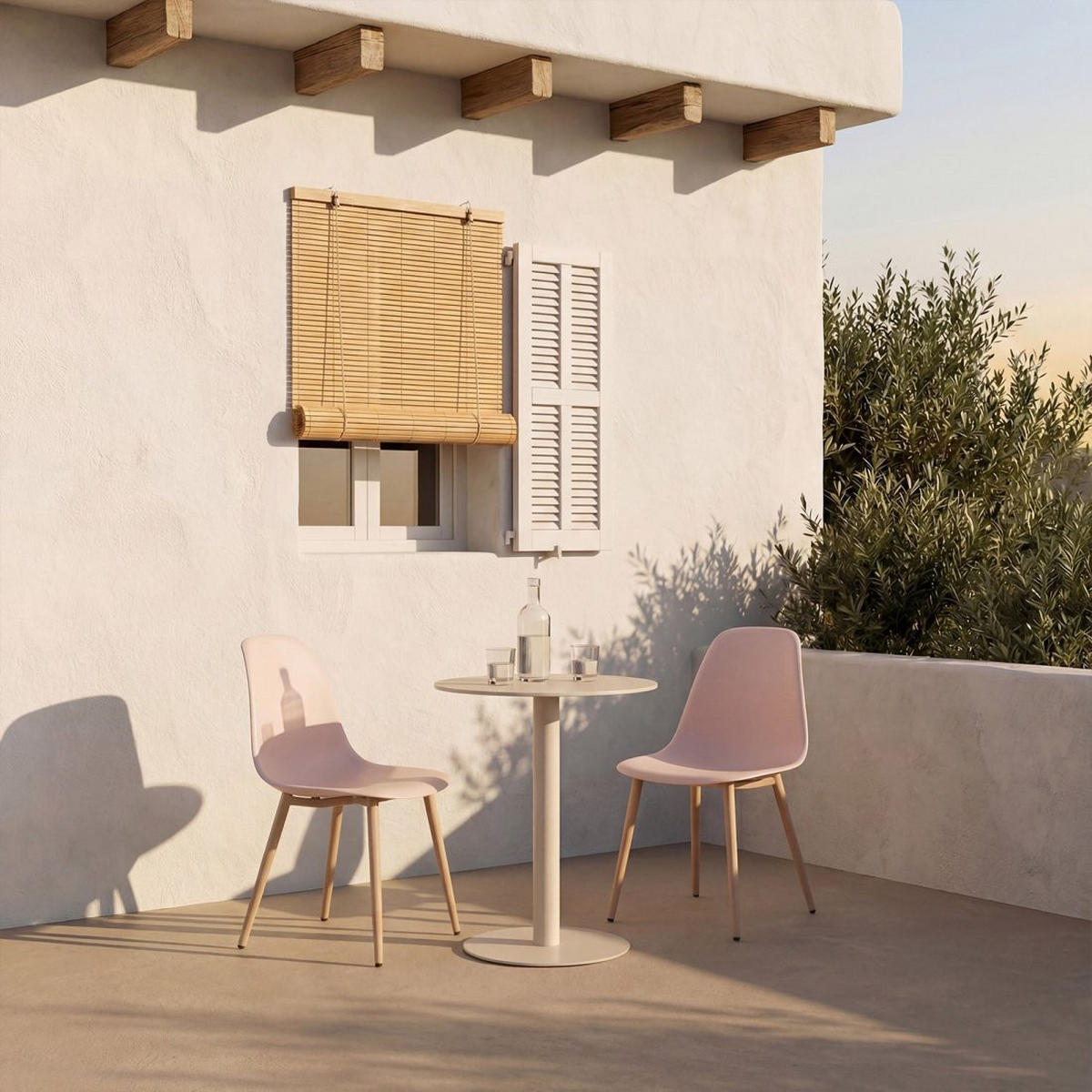 GARTENSTUHL Nina Rosa 45 cm x 80 cm 6er-Set - Pink, Kunststoff (45/80/53cm) - Klast Home