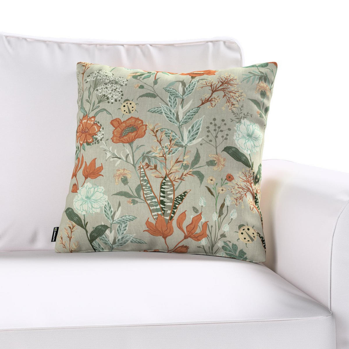 KISSENHÜLLE FLOWERS grau und rosa, 43x43cm - Rosa, Textil (43/43cm) - Dekoria