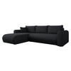 ECKSOFA Eliwo Cord - Schwarz, Holz/Textil (252/158cm) - MIRJAN24