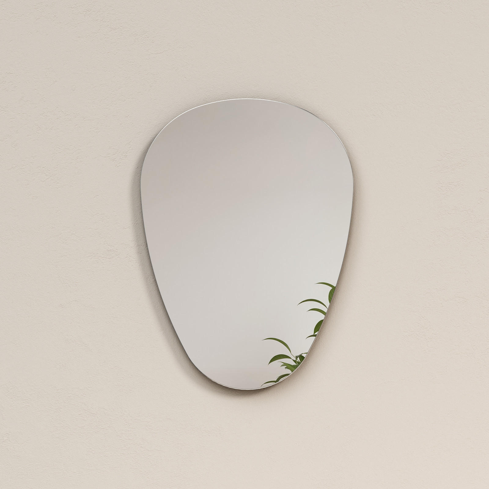 WANDSPIEGEL Asymmetrisch Umweltspiegel 60/45/2,5 cm - Weiß, Glas (45/2.4/60cm) - EMKE