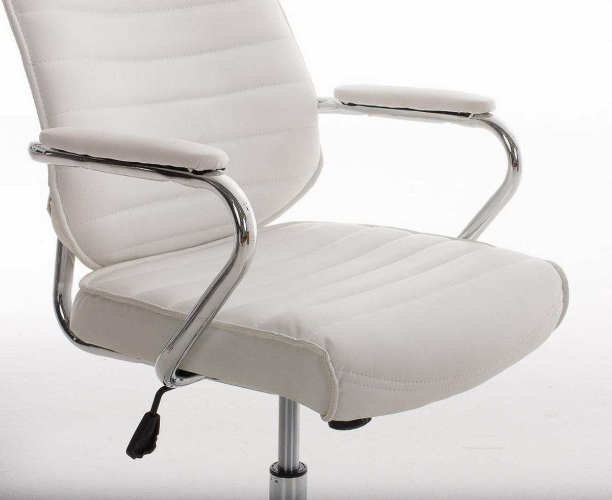 BÜROSTUHL Rako, Weiß - Weiß, Textil/Metall (60/128/67cm) - TPFLiving