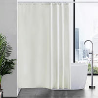 DUSCHVORHANG Polyester wasserdicht waschbar schimmelresistent mit Haken Beige - Beige, Kunststoff (180/200cm) - MCBOSON
