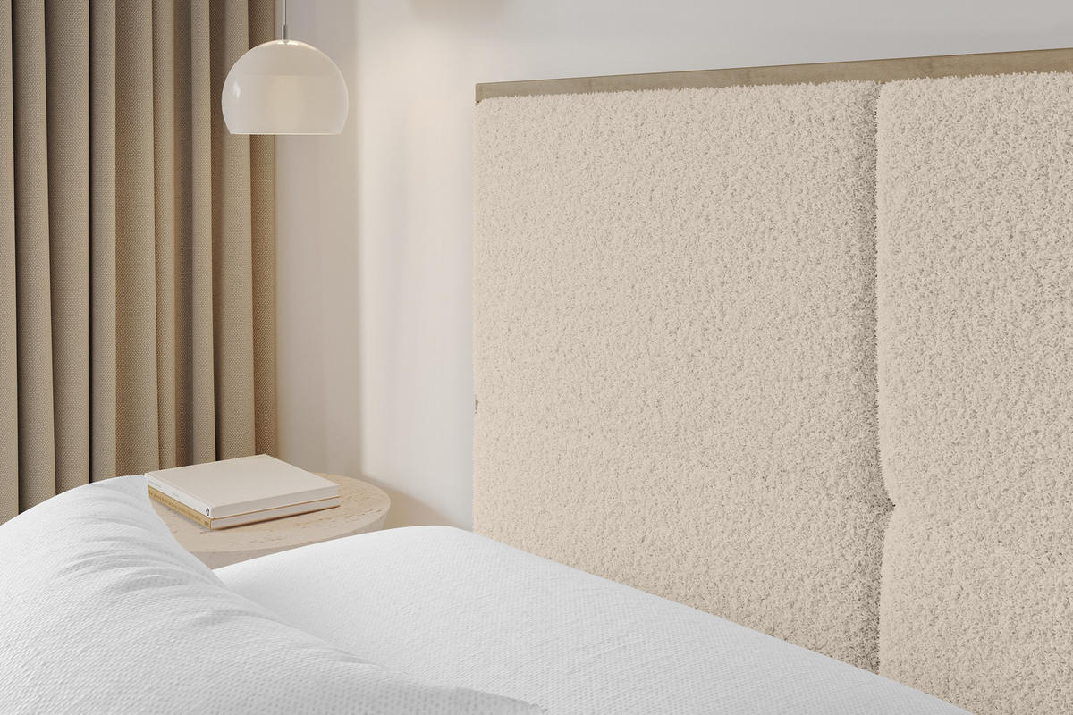 POLSTERBETT mit Bettkasten und Lattenrost, Bett mit Matratze H3/H4 - LILA 140x200 Dunkelbeige - Cappuccino, Holzwerkstoff/Textil (140/200cm) - ALTDECOR