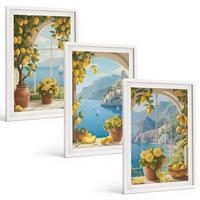 BILDER SET 3er Set - 40x60 cm Weißer Rahmen - Meereslandschaften, Zitronen, Fenster - Weiß, Kunststoff (40/60cm) - TULUP