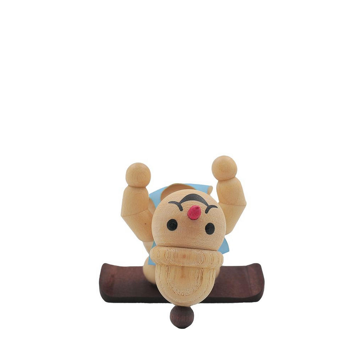 HOLZFIGUR Schneemann Junior Skianfänger mit Snowboard 4 cm - Multicolor, Holz (8/4/0.1cm)