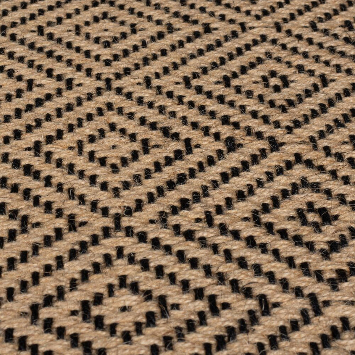 TEPPICH Jute Geometrisch-Design CARRON, Braun-Schwarz 200x290 cm - Braun, Naturmaterialien (200/290cm) - KADIMA DESIGN