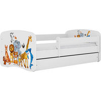 KINDERBETT Emily mit Schublade und Matratze, Weiß 70x140 cm - Weiß/Braun, Holzwerkstoff (140/70cm) - WFL GROUP