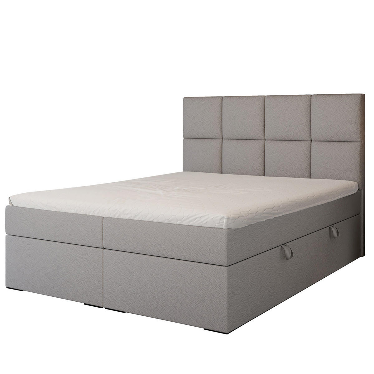 BOXBETT MAGNUS 120/200 cm mit Matratze und Topper, Grau - Grau, Textil (120/200cm) - Idohome
