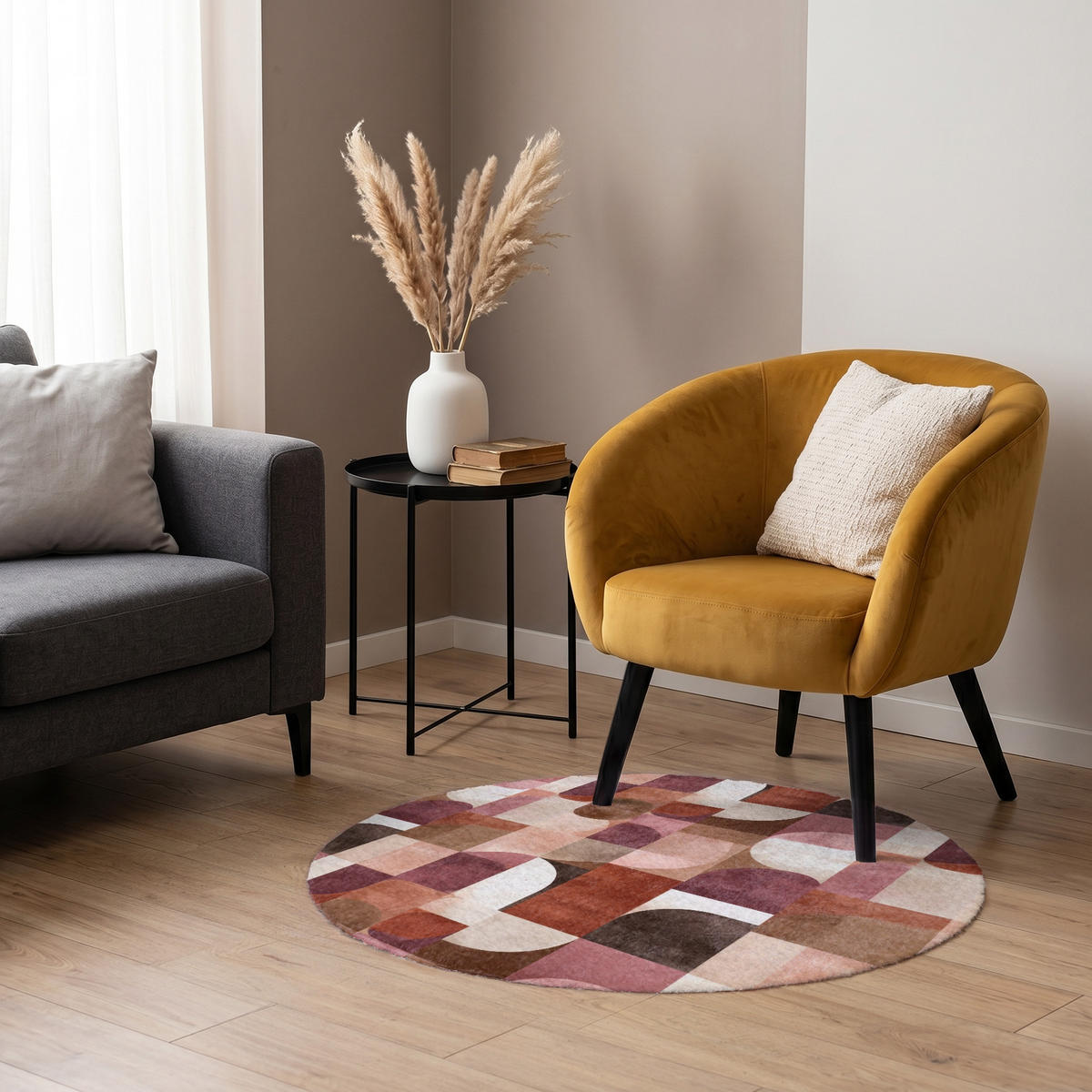 KOBERCE - Geometria - Moderné - Retro - 90x90 cm - viacfarebná, textil/plast (90/90cm) - OnlyWow