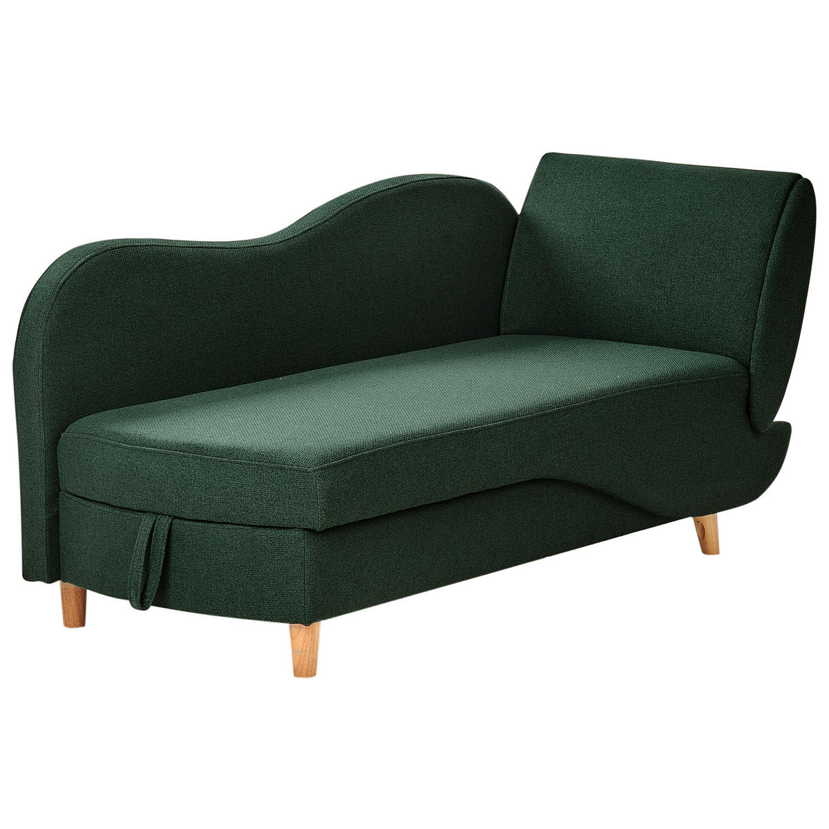CHAISELONGUE-RECHTSSEITIGE Grün Meri - Braun/Grün, Textil (155/76/69cm) - Beliani