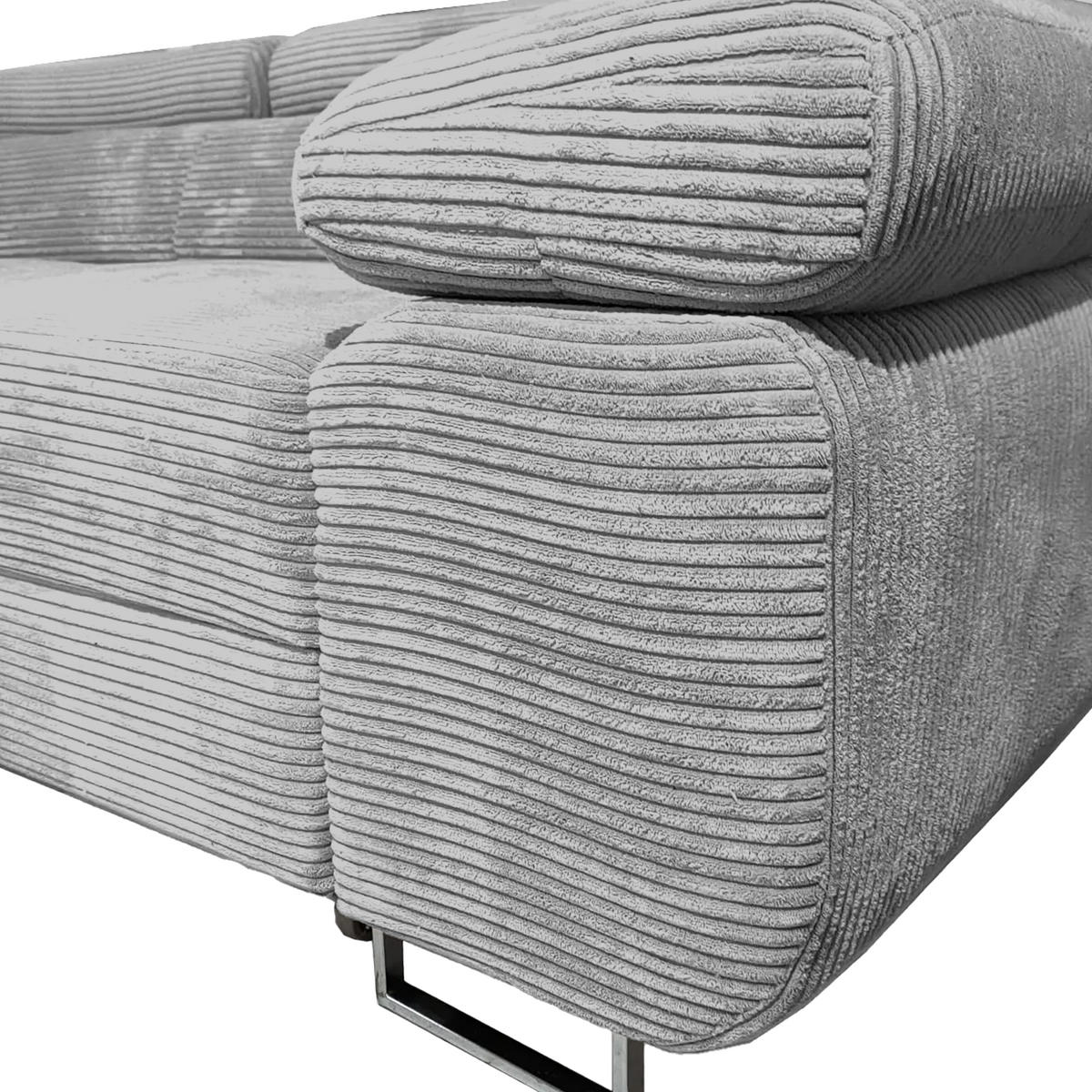 ECKSOFA Warton mit Schlaffunktion, Hellgrau - Hellgrau, Textil (275/202cm) - Fedve