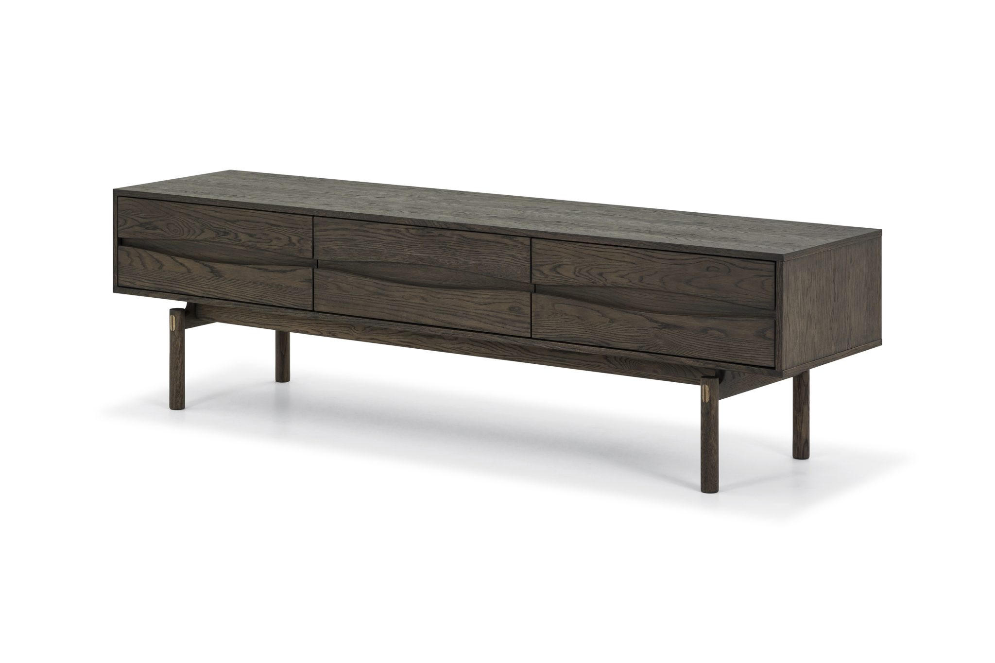 TV-MÖBEL Celeste, Braune Massiveiche - Braun, Holz (45/53/186cm) - WOODEK