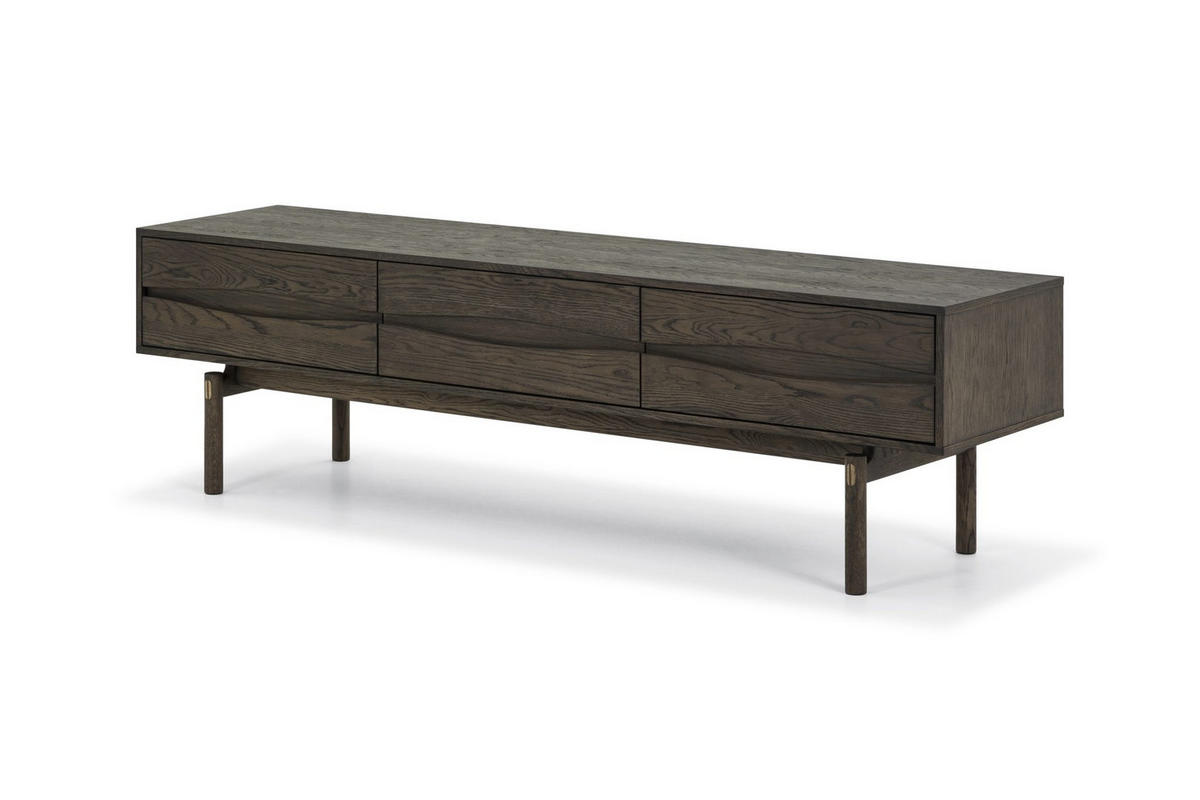 TV-MÖBEL Celeste, Braune Massiveiche - Braun, Holz (45/53/186cm) - WOODEK