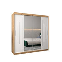 SCHWEBETÜRENSCHRANK 200/200/62 2-türig - Silberfarben/Weiß, Holz/Kunststoff (200/200/62cm) - Abiks Möbel
