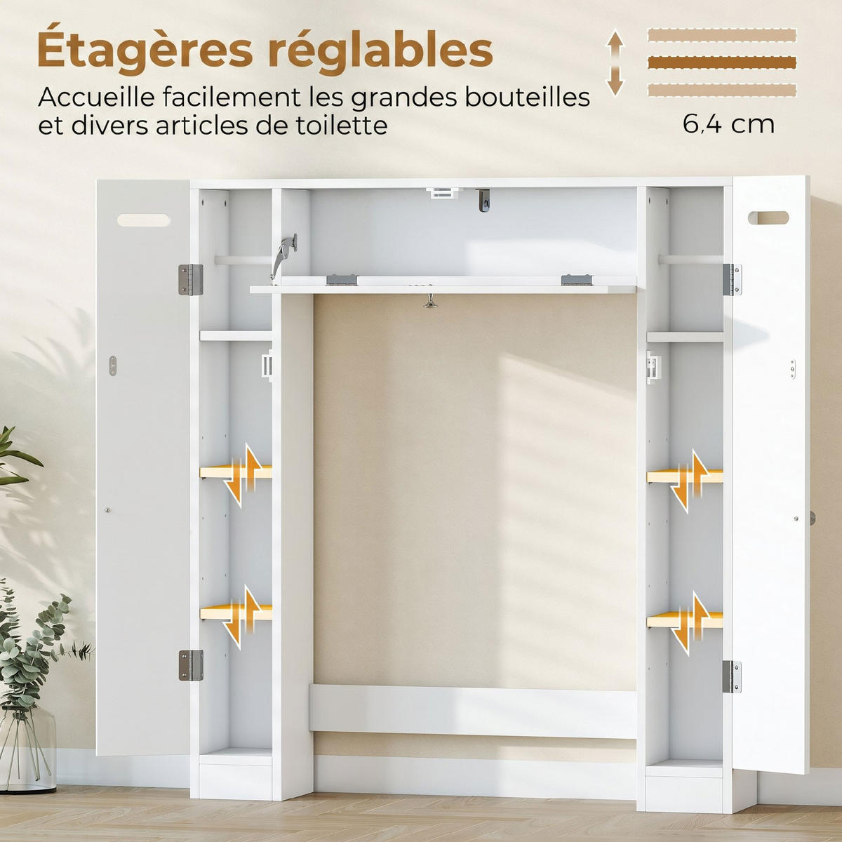 HÄNGESCHRANK Weiß 1 Stück - Weiß, Kunststoff (88/98/18cm) - GiPP