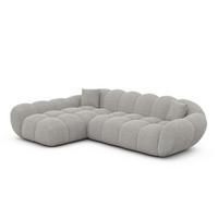 ECKSOFA Liva Hellgrau Strukturstoff L-Form Links - Hellgrau, Textil (265/160cm) - VAROYAL