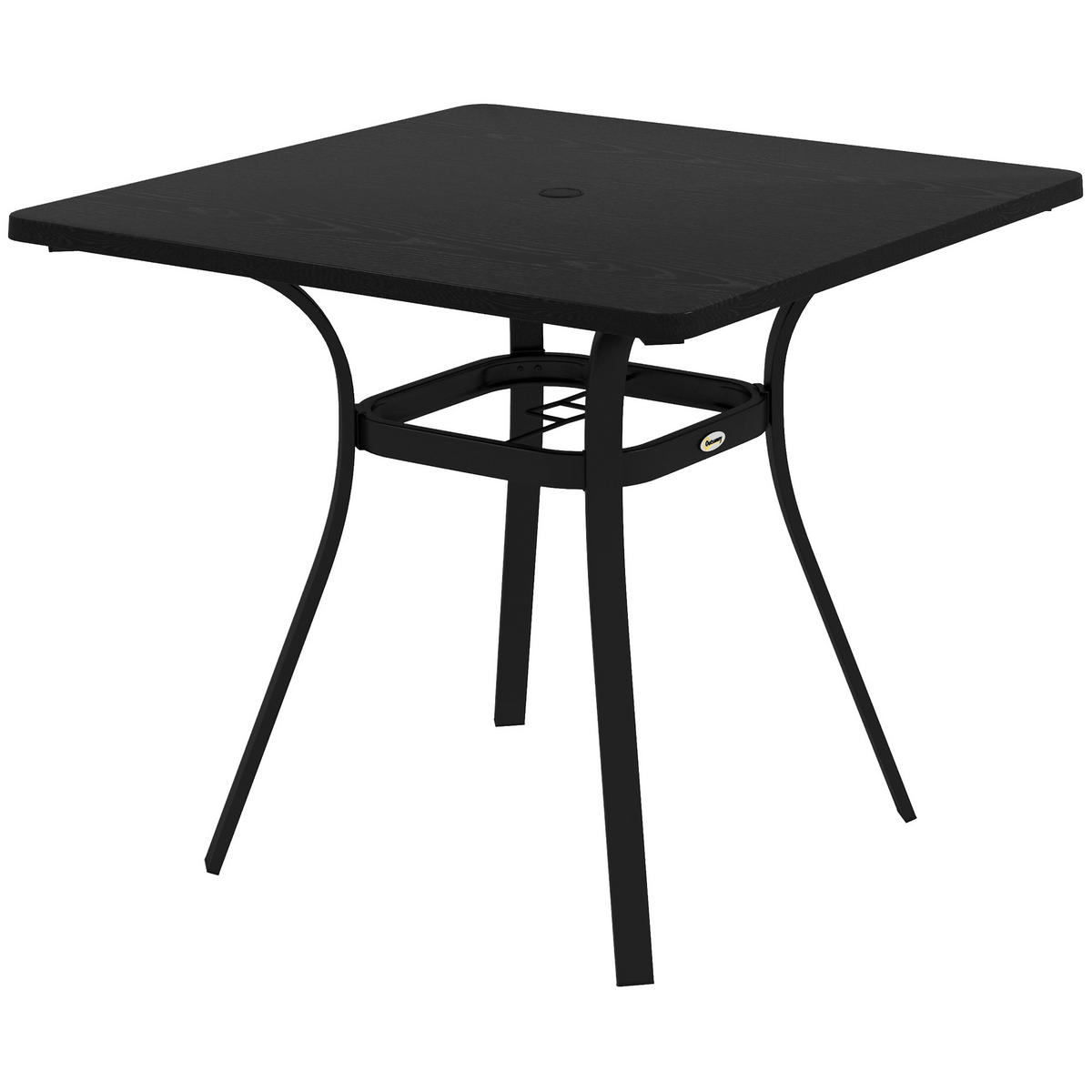 GARTENTISCH DE-07248 für 4 Personen mit Stahlgestell Schwarz - Schwarz, Metall (80/82/72cm) - ComfortXL