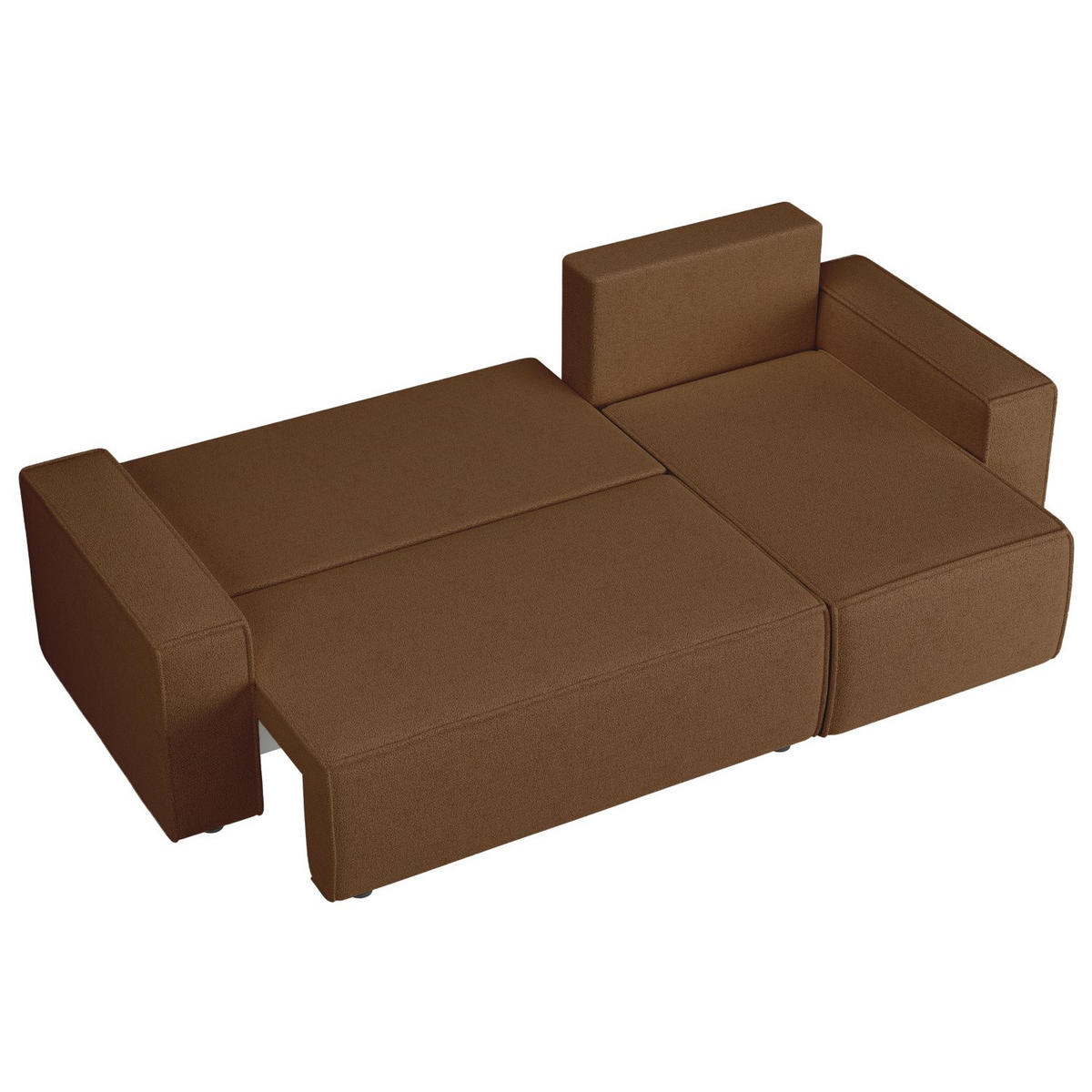 ECKSOFA Copertino Braun beidseitig montierbar - Schwarz/Braun, Kunststoff/Textil (244/145cm) - Selsey