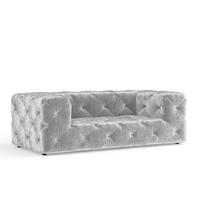 2-SITZER-SOFA Cosimo Hellgrau Chenille - Hellgrau/Schwarz, Holz/Holzwerkstoff (193/71/100cm) - Maison de Reve
