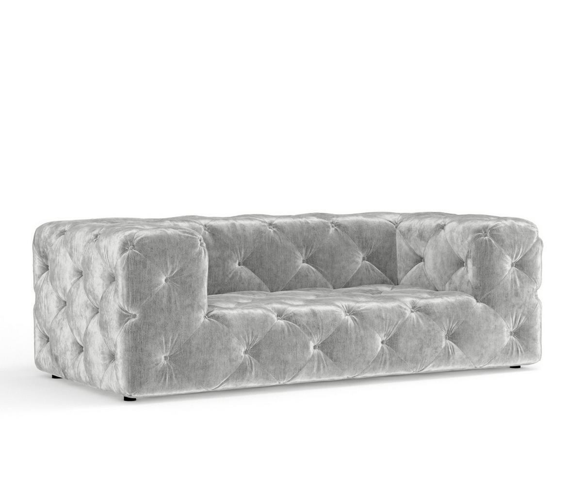 2-SITZER-SOFA Cosimo Hellgrau Chenille - Hellgrau/Schwarz, Holz/Holzwerkstoff (193/71/100cm) - Maison de Reve
