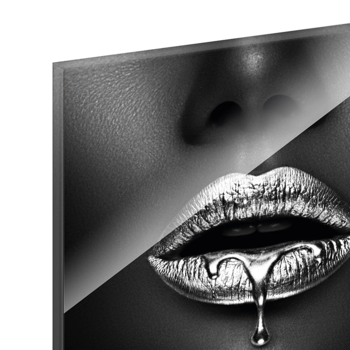 BILDER-SET aus Glas je 50x50 cm Frauen schwarz silber - Silberfarben, Glas (150/50cm) - artissimo