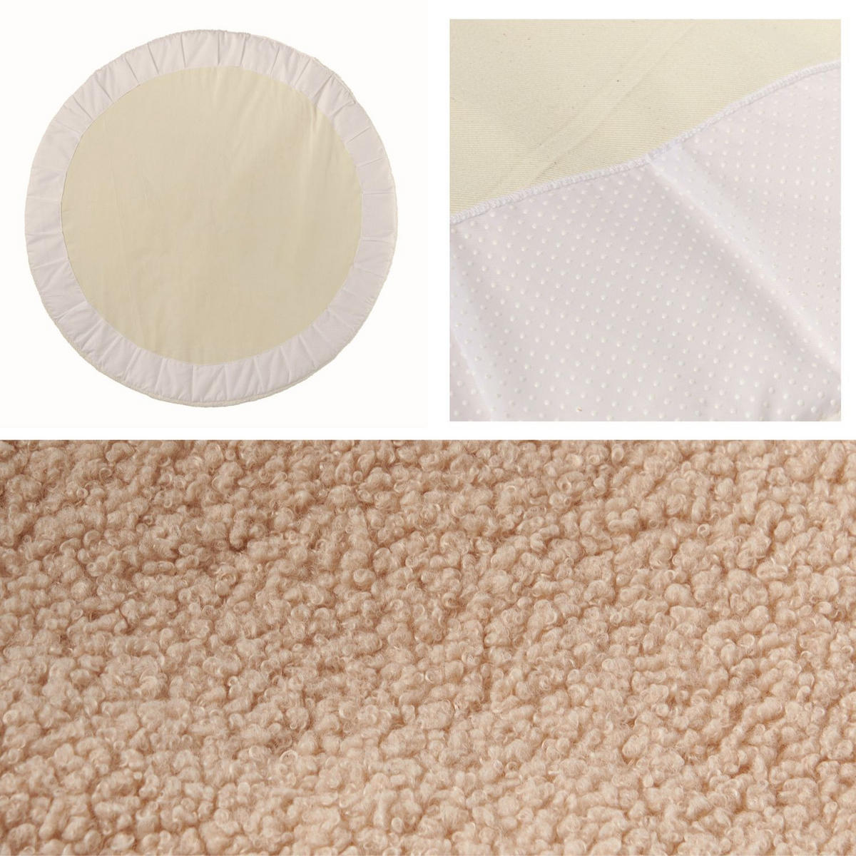 KRABBELDECKE Kinderteppich Teddy 2 in 1 - Beige, Textil (100/100cm) - nordic coast company
