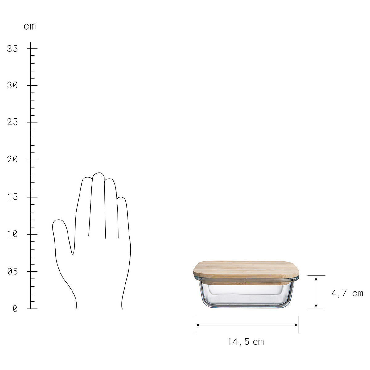 LUNCHBOX Naturals - Rotbraun, Glas (11/4.7/15cm) - Butlers