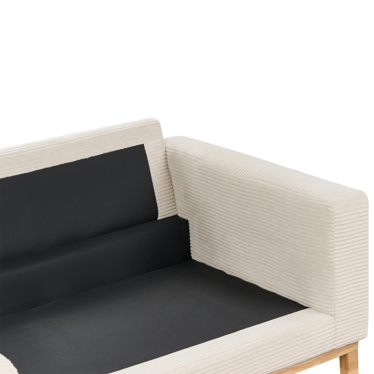 3-SITZER-SOFA Cord hellbeige/hellbraun Siggard - Hellbraun/Beige, Textil (217/84/92cm) - Beliani