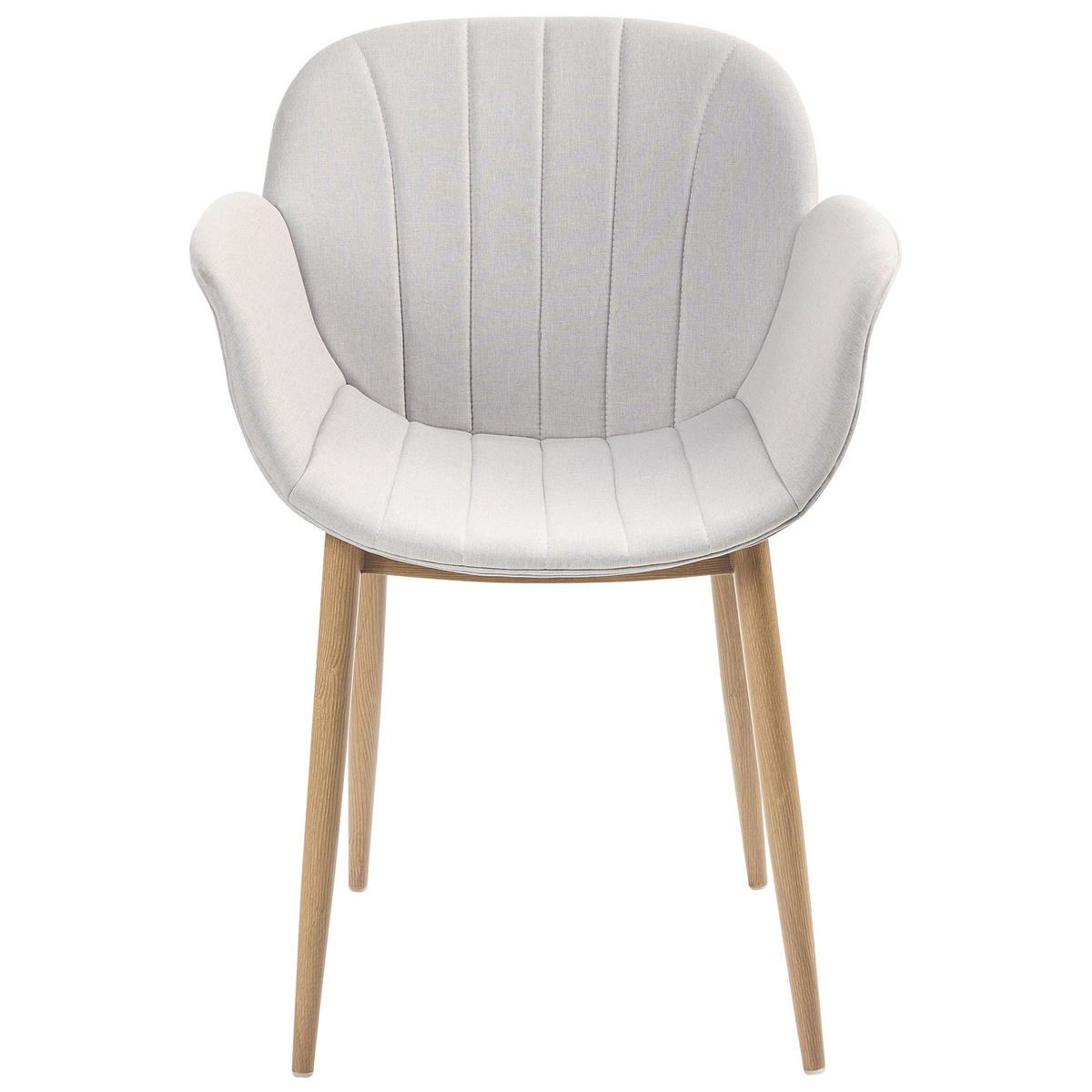 ESSZIMMERSTUHL 2er-Set Polyester Grau Alice - Grau, Textil/Metall (45/83/52cm) - Beliani