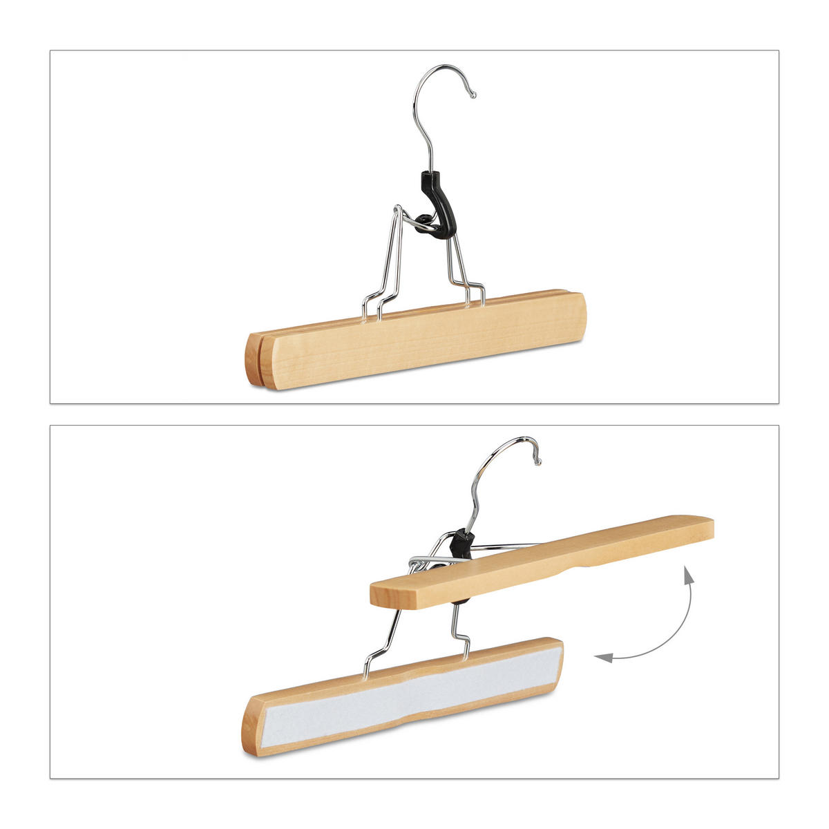 12XLESENI napenjalec - svetlo rjava, kovina/umetna masa (25/17/2.3cm) - Relaxdays