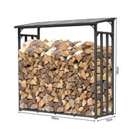 KAMINHOLZREGAL Außen 185x70x185 cm Metall Anthrazit 2,3 m³ / 3,5 SRM - Anthrazit, Metall (185/185/70cm) - QUICK STAR