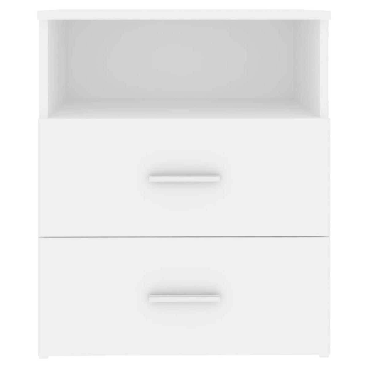 NACHTTISCH 2 Stk. mit 2 Schubladen 50/32/60 cm aus Holzwerkstoff in Weiß - Weiß, Holz (50/60/32cm) - vidaXL