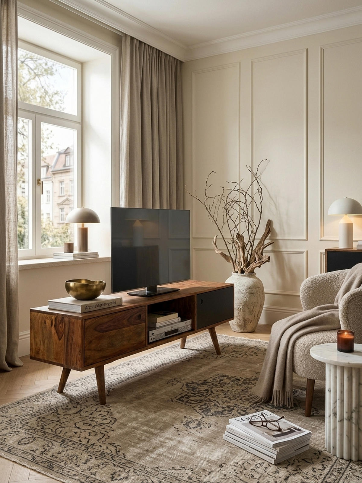 TV-LOWBOARD Massivholz, rustikaler Landhausstil, einzigartige Maserung, Schwarz 140x35x45 cm - Dunkelbraun/Schwarz, Holz (140/45/35cm) - KADIMA DESIGN