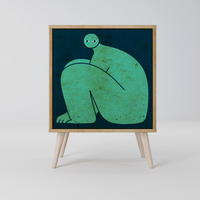SIDEBOARD TOGETHER BUT SEPARATELY, Eichefarben, 57,5x42x77,5 cm, Schräge Buchenholzfüße - Eichefarben/Buchefarben, Holzwerkstoff/Buchenholz (57.5/77.5/42cm) - SpaceRebels