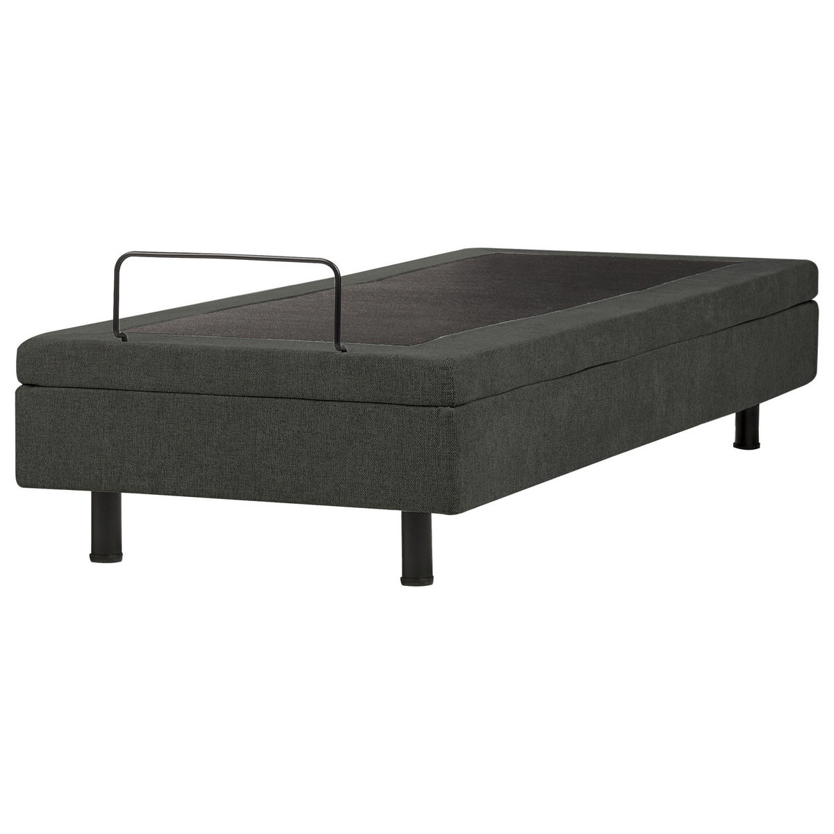 VERSTELLBARES-BETT 80/200 cm Dunkelgrau Duke II - Dunkelgrau/Schwarz, Textil (80/200cm) - Beliani