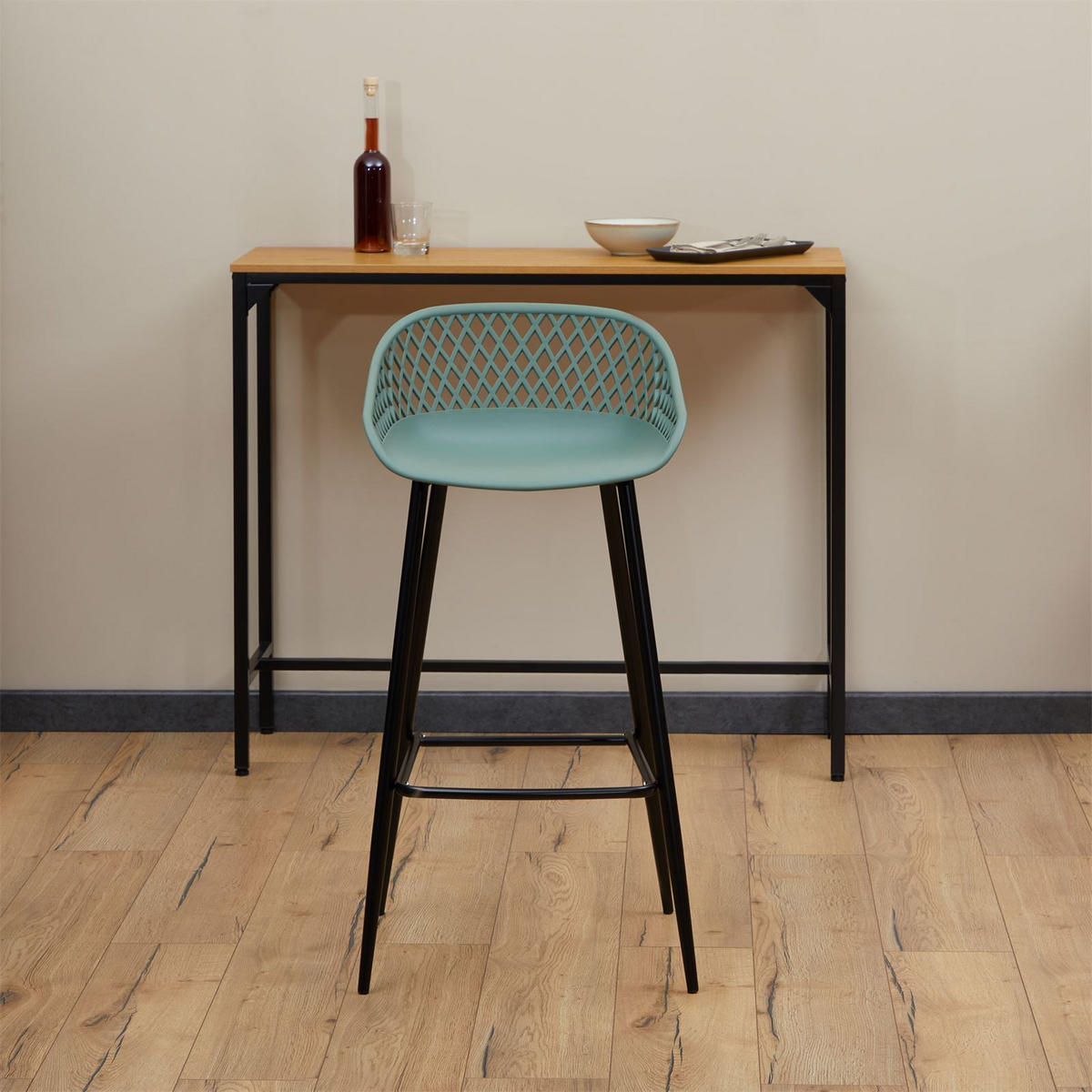 BARHOCKER IREK 2ER-SET - Grün, Textil (48/96/48cm) - IDIMEX